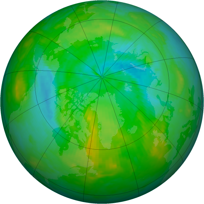 Arctic ozone map for 03 August 1984